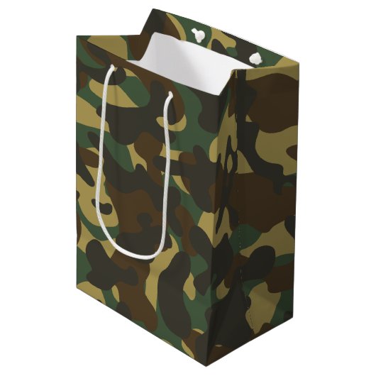 Forest Camouflage Mittlere Geschenktüte (Vorderseite Schrägansicht)