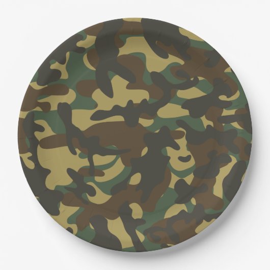 Forest Camouflage Pappteller (Vorderseite)