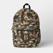 Forest Camouflage Personalisiert Monogram Camoufla Bedruckter Rucksack (Vorderseite)