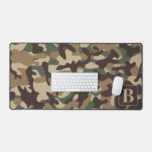Forest Camouflage Personalisiert Monogram Camoufla Schreibtischunterlage (Tastatur & Maus)