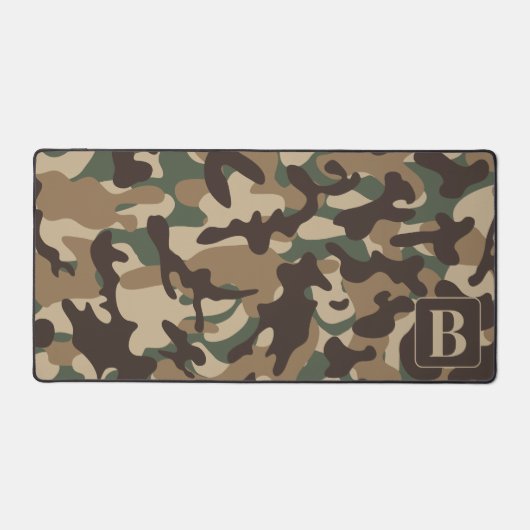 Forest Camouflage Personalisiert Monogram Camoufla Schreibtischunterlage (Vorderseite)