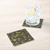Forest Camouflage Rechteckiger Pappuntersetzer (Vor Ort)