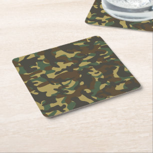Forest Camouflage Rechteckiger Pappuntersetzer