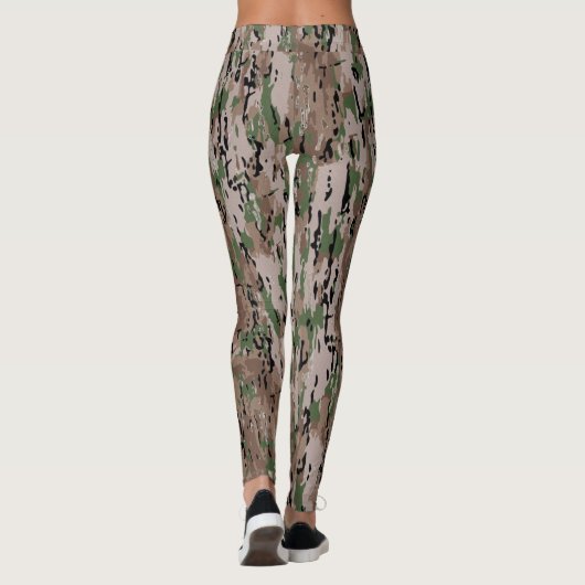 Forest Camouflage Tan Green Leggings (Rückseite)