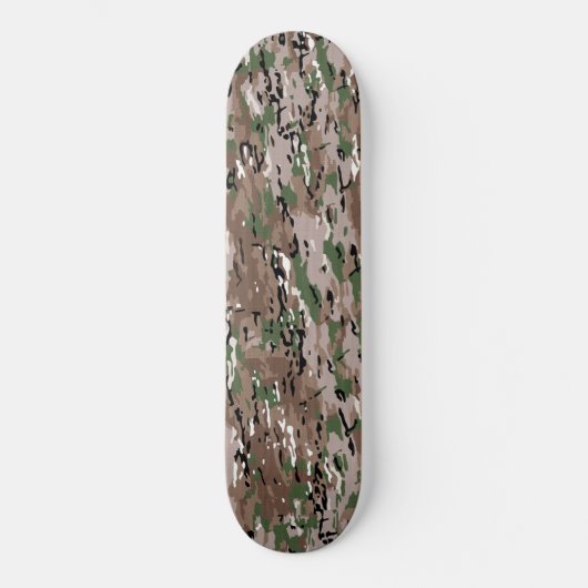 Forest Camouflage Tan Green Skateboard (Vorderseite)