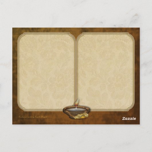 Forest Candle individuell anpassbare Postkarte (Rückseite)