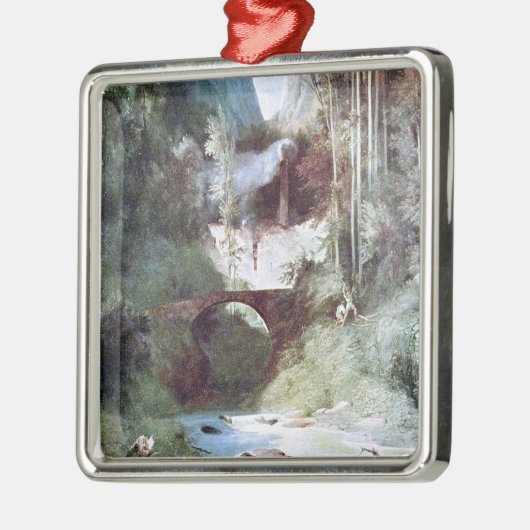 Forest Canyon (von Carl Blechen) Ornament Aus Metall (Links)