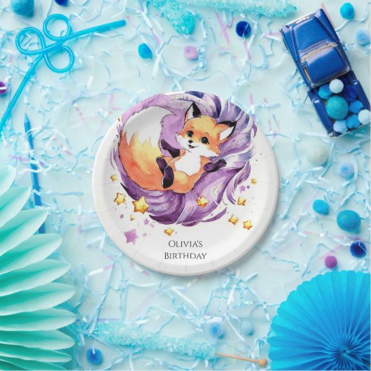 Forest Children's Fox Geburtstag Pappteller (Party)