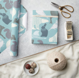 Forest Christmas Bunny Fox Deer Bären Bird Eichhör Geschenkpapier