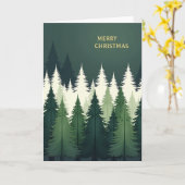 Forest Christmas Card - Modern Evergreen Tree Karte (Gelbe Blume)