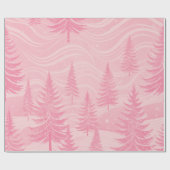 Forest Christmas Pink Coquette Geschenkpapier (Flach)