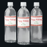 Forest Christmas Water Flasche Label Wasserflaschenetikett<br><div class="desc">Wald - ist ein originelles Muster, das ich Anfang der 2000er Jahre entworfen habe. Die Farben Rot, Weiß und Grün. Ideal für Textilien, technische Hüllen und Packpapier. Dies ist ein großartiger Hintergrund für Sie, um mit Ihren eigenen Fotos und/oder Text anpassen. Klicken Sie einfach auf die Schaltfläche Anpassen, um zu...</div>