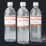 Forest Christmas Water Flasche Label Wasserflaschenetikett<br><div class="desc">Wald - ist ein originelles Muster, das ich Anfang der 2000er Jahre entworfen habe. Die Farben Rot, Weiß und Grün. Ideal für Textilien, technische Hüllen und Packpapier. Dies ist ein großartiger Hintergrund für Sie, um mit Ihren eigenen Fotos und/oder Text anpassen. Klicken Sie einfach auf die Schaltfläche Anpassen, um zu...</div>