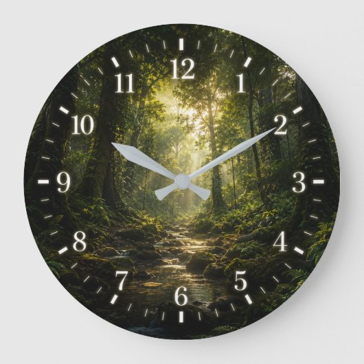 Forest Clock 2026 Version Große Wanduhr (Vorderseite)