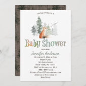 Forest Country Fox Babydusche Einladung (Vorne/Hinten)