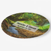 Forest Creek Beautiful Nature Foto Hochzeit Pappteller (Schrägansicht)