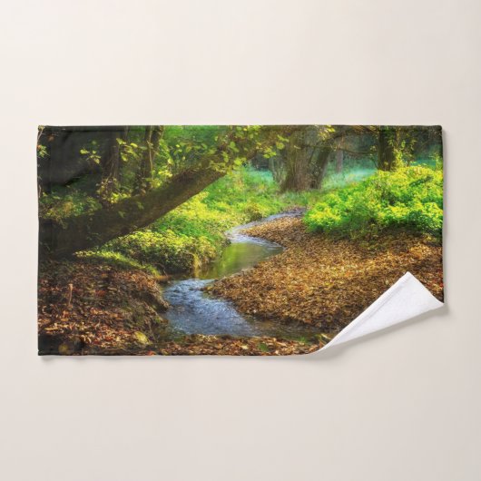 Forest Creek Schöne Landschaft Foto Badhandtuch Set (Handtuch)