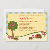 Forest Critters Kinderdusche Einladung (Vorderseite)