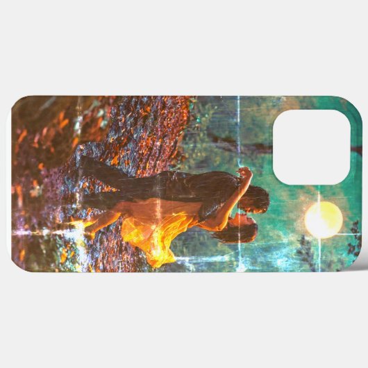 Forest Dance Couple iPhone Case mit Monogram 'M' (Rückseite (Horizontal))