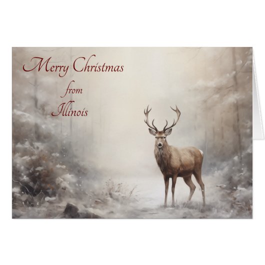 Forest Dee Christmas in Illinois Card (Vorderseite (Horizontal))