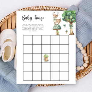 Forest Deer - Baby Dusche Bingo Spiel
