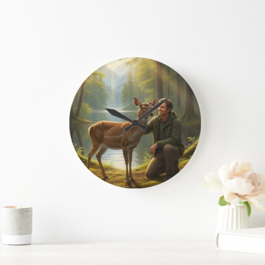 forest deer clock große wanduhr (Zuhause)