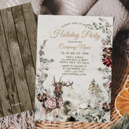 Forest Deer Corporate Holiday Weihnachtsfest Party Einladung