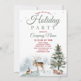 Forest Deer Corporate Holiday Weihnachtsfest Party Einladung