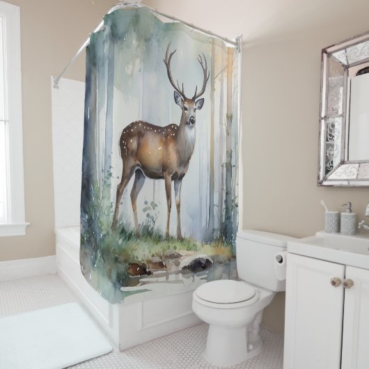 Forest Deer Duschvorhang (Beispiel)