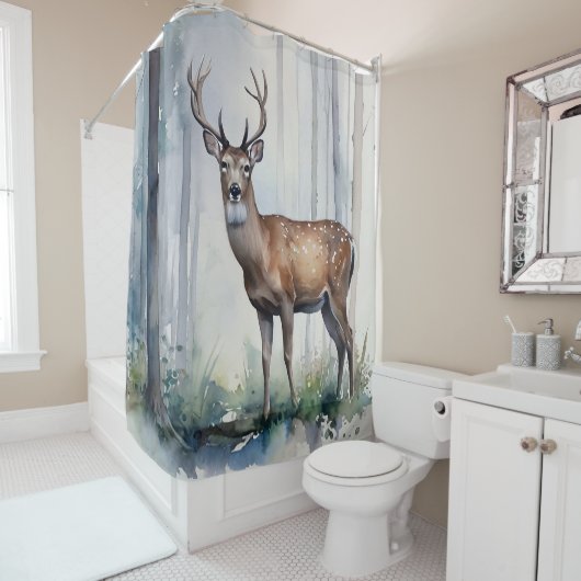 Forest Deer Duschvorhang (Beispiel)