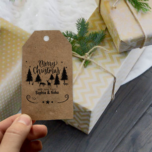 Forest Deer Frohe Weihnachten mit Liebe, Couple Gummistempel