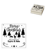 Forest Deer Frohe Weihnachten mit Liebe, Couple Gummistempel (Stempel)