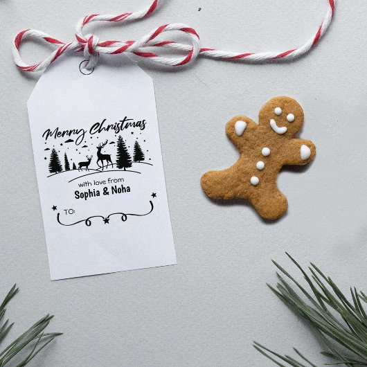 Forest Deer Frohe Weihnachten mit Liebe, Couple Ta Gummistempel