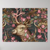 Forest Deer Pink Hidden Animal | Deer Wall Print Poster (Vorne)