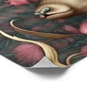 Forest Deer Pink Hidden Animal | Deer Wall Print Poster (Ecke)