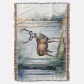 Forest Deer Throw Blanket Decke (Vorderseite Vertikal)