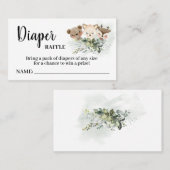 Forest Diaper Raffle Ticket Babyduschkarte (Vorne/Hinten)