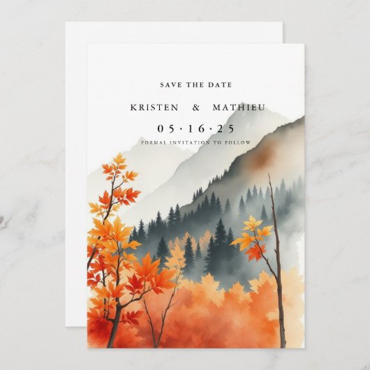 Forest Digital Mountain Save The Date (Vorne/Hinten)