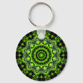 Forest Dome Mandala, Abstrakter Grünwald Schlüsselanhänger