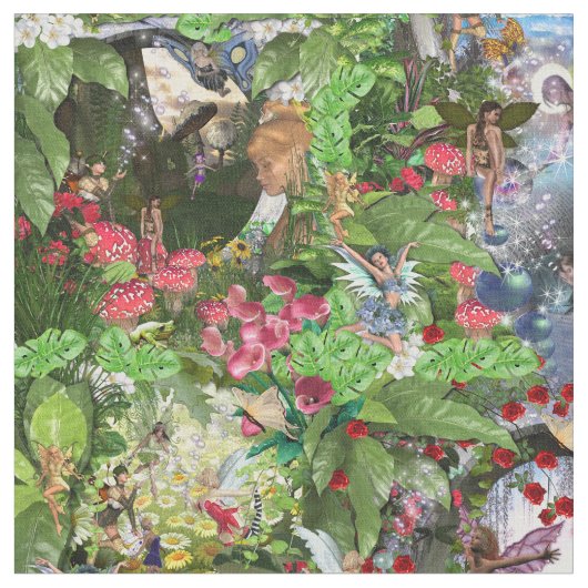 Forest Dreamland Fantasy Stories Stoff (Nahaufnahme)