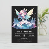 Forest Dreamy Fairy Birthday Einladung (Stehend Vorderseite)