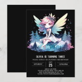 Forest Dreamy Fairy Birthday Einladung (Vorne/Hinten)