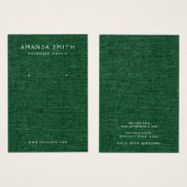 Forest dunkelgrüne Leinen sehen Ohrsichtkarte aus (Vorne & Hinten)