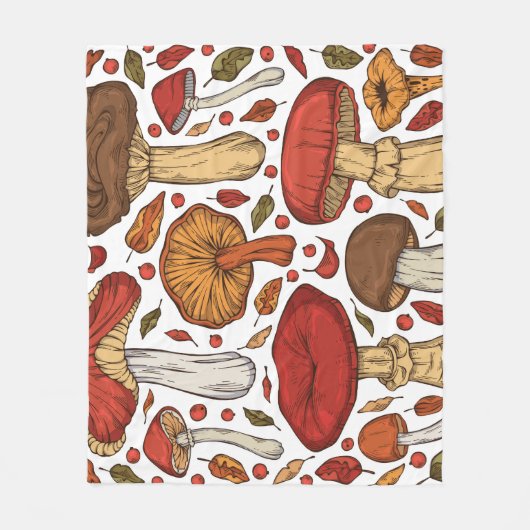 Forest Edibles: Vintage Wildsammlung. Fleecedecke (Vorderseite)
