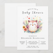 Forest Editable Owl Baby Dusche Einladung (Vorne/Hinten)