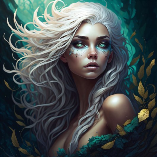 Forest Elegant Leaf Woman Schnitt Paper Seidenpapier