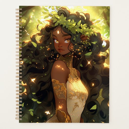 Forest Elf American Black Fantasy Art Planer (Vorderseite)