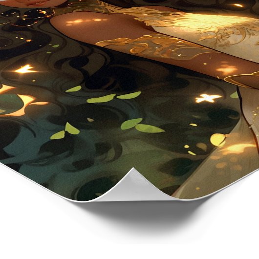 Forest Elf American Black Fantasy Art Poster (Ecke)