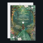 Forest Enchanted Emerald Green Quinceañera Einladung<br><div class="desc">Forest Enchanted Emerald Green Quinceañera</div>