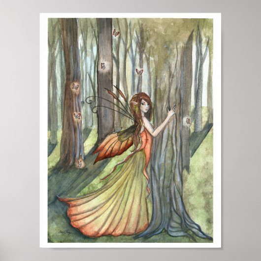 Forest Enchanting Fee Poster Print (Vorne)